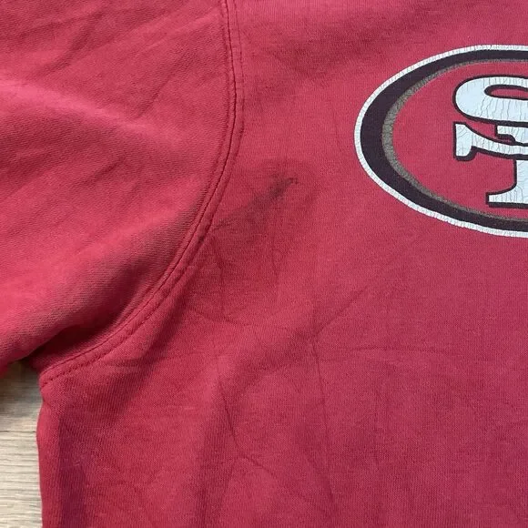 VTG Y2K NFL San Francisco 49ers Red Hoodie Sweatshirt Size Large - Picture 6 of 16